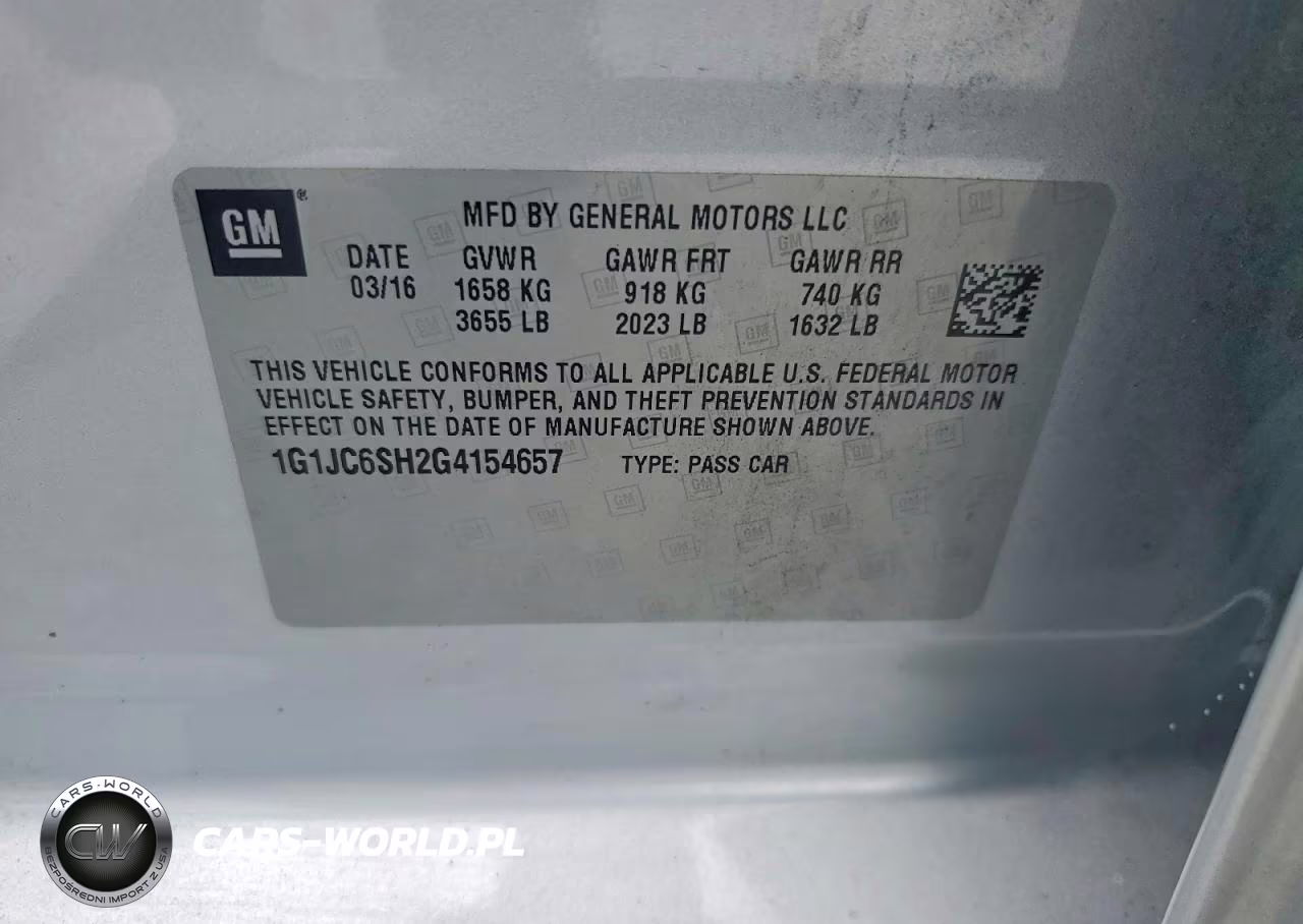 2016 Chevrolet Sonic Lt VIN:1G1JC6SH2G4154657 - 13
