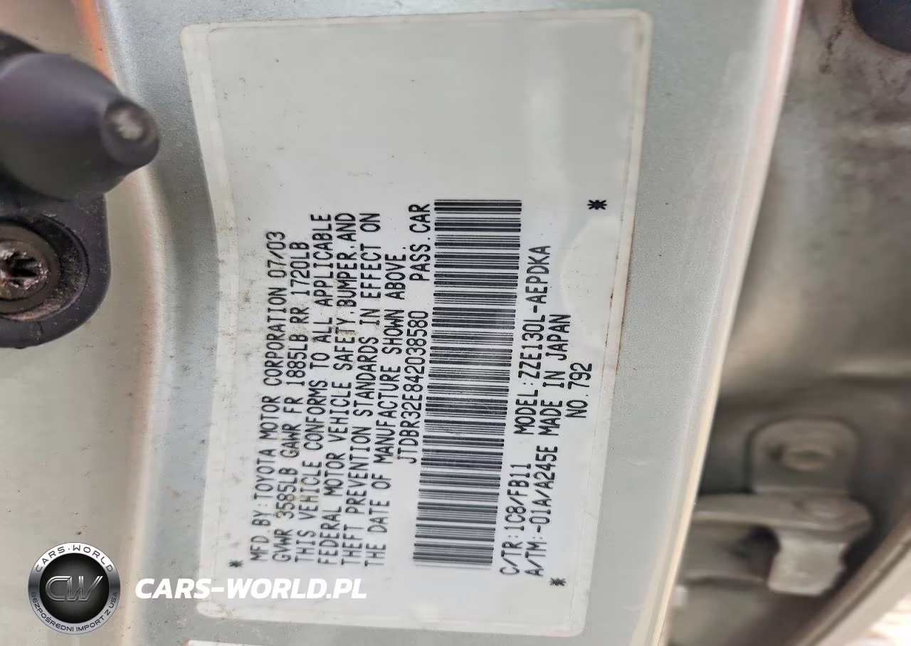 2004 Toyota Corolla Ce VIN:JTDBR32E842038580 - 12