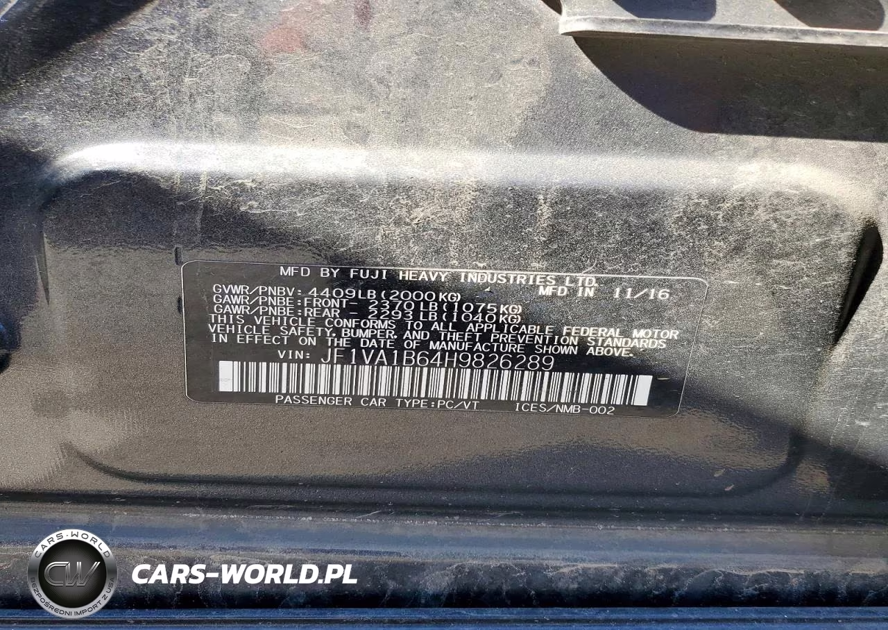 2017 Subaru Wrx VIN:JF1VA1B64H9826289 - 12