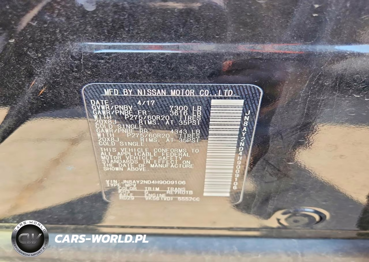 2017 Nissan Armada Platinum VIN:JN8AY2ND4H9009106 - 13