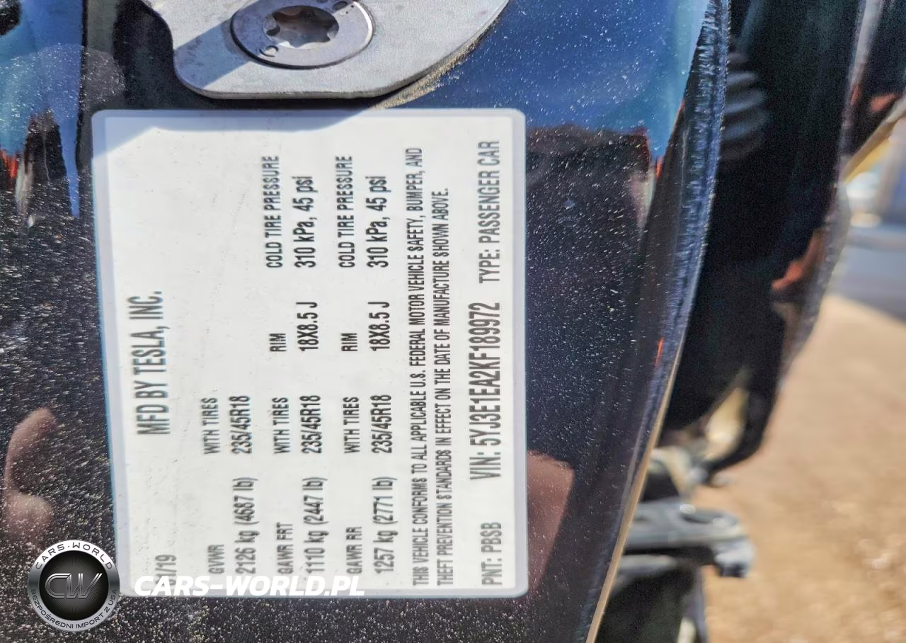 2019 Tesla Model 3 VIN:5YJ3E1EA2KF189972 - 13