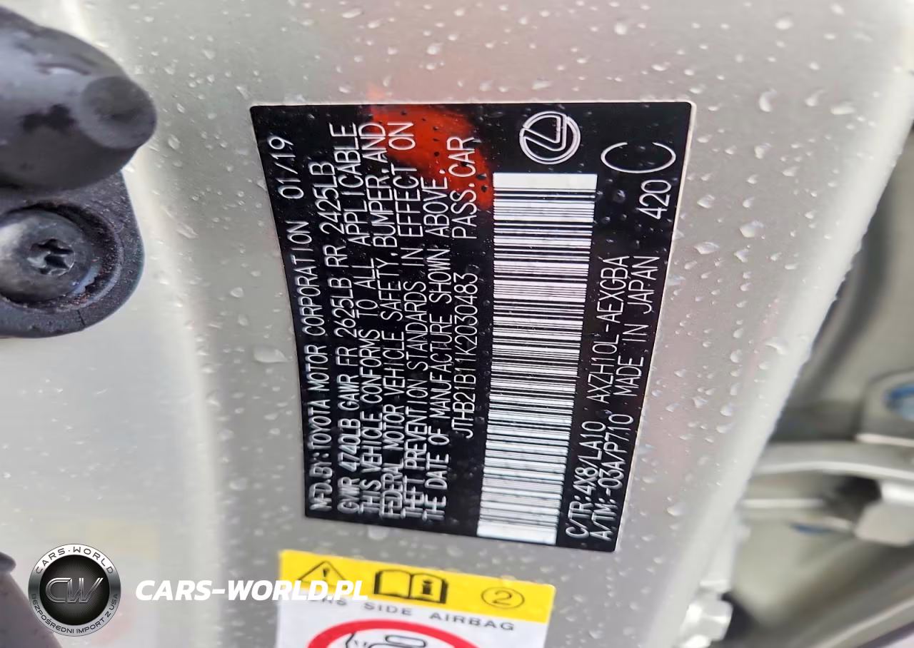 2019 Lexus Es 300H VIN:JTHB21B11K2030483 - 12