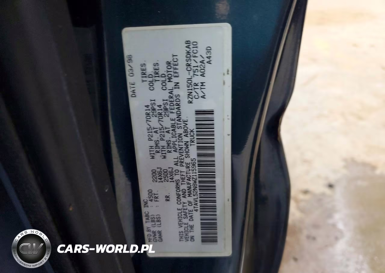 1998 Toyota Tacoma Xtracab VIN:4TAVL52N8WZ115965 - 12