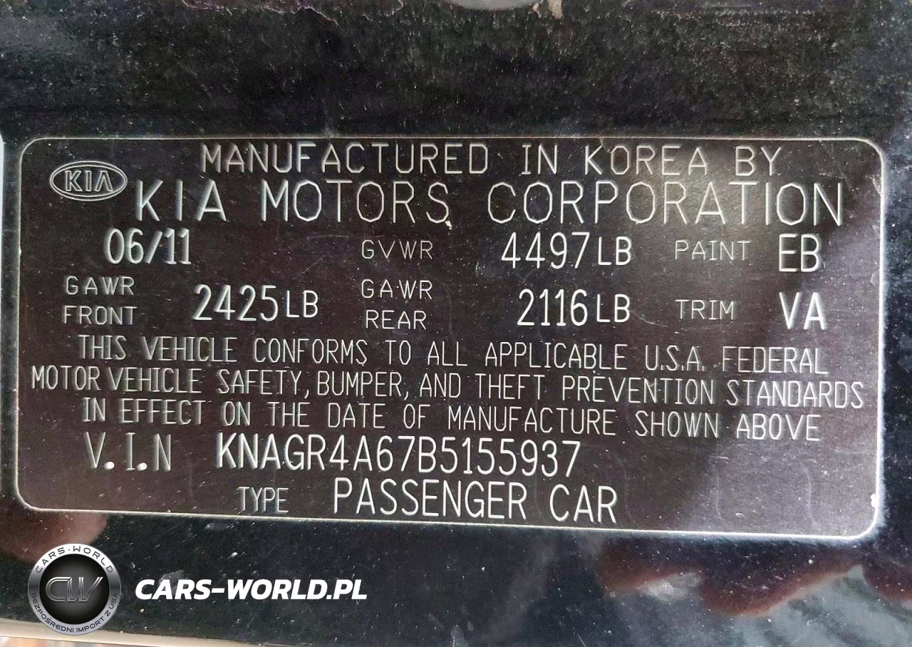 2011 Kia Optima Sx VIN:KNAGR4A67B5155937 - 12