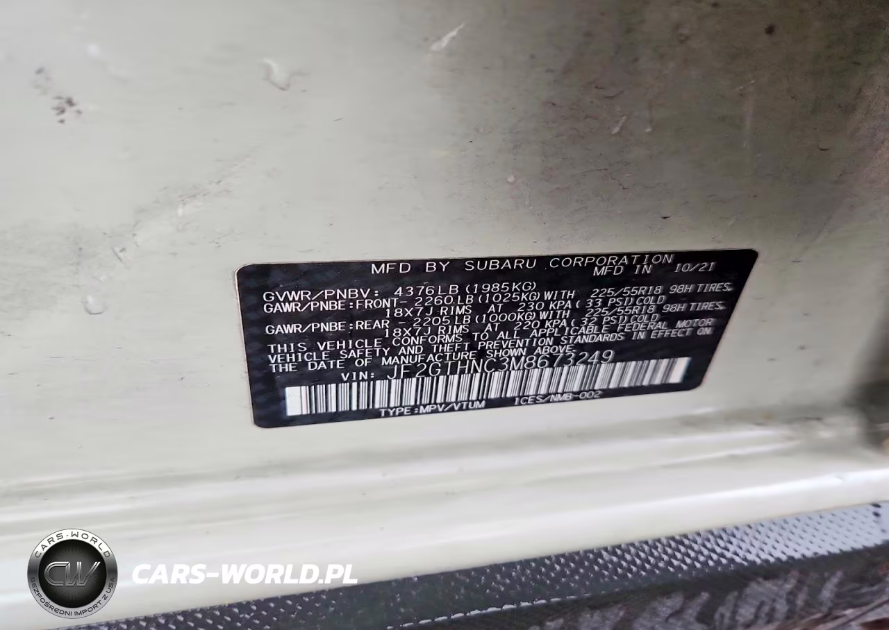 2021 Subaru Crosstrek Limited VIN:JF2GTHNC3M8673249 - 12