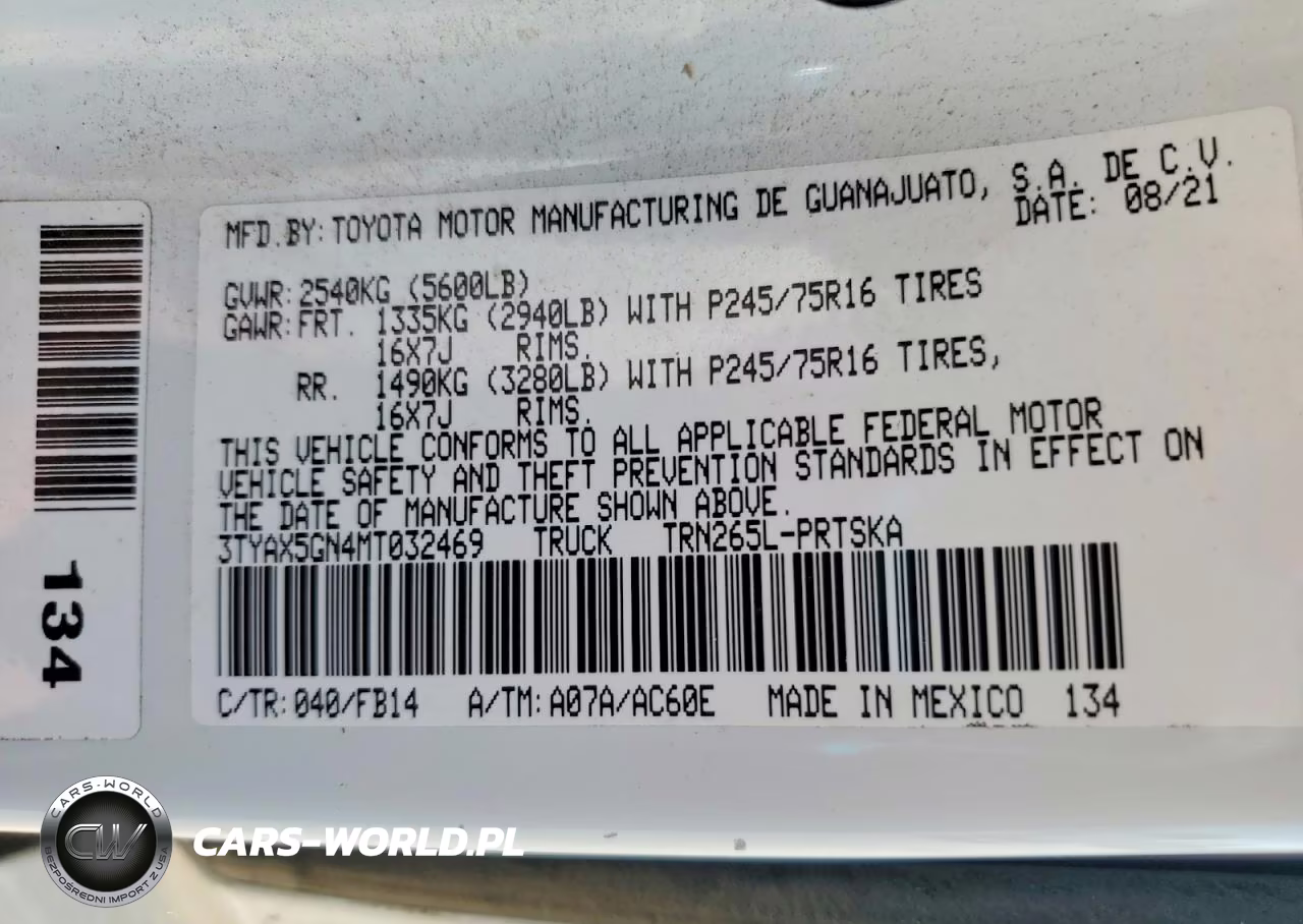 2021 Toyota Tacoma Sr VIN:3TYAX5GN4MT032469 - 13