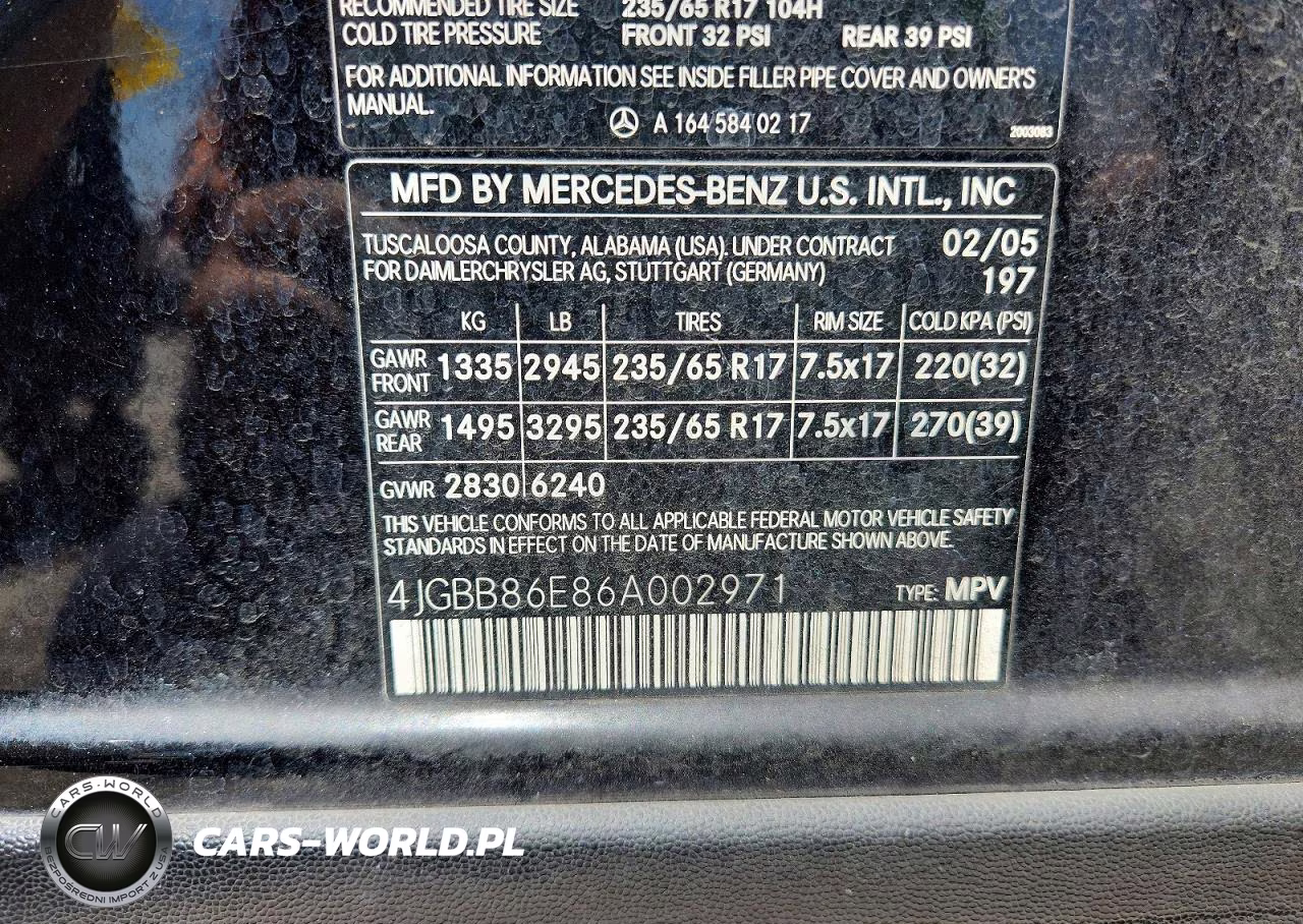 2006 Mercedes-Benz Ml 350 VIN:4JGBB86E86A002971 - 13