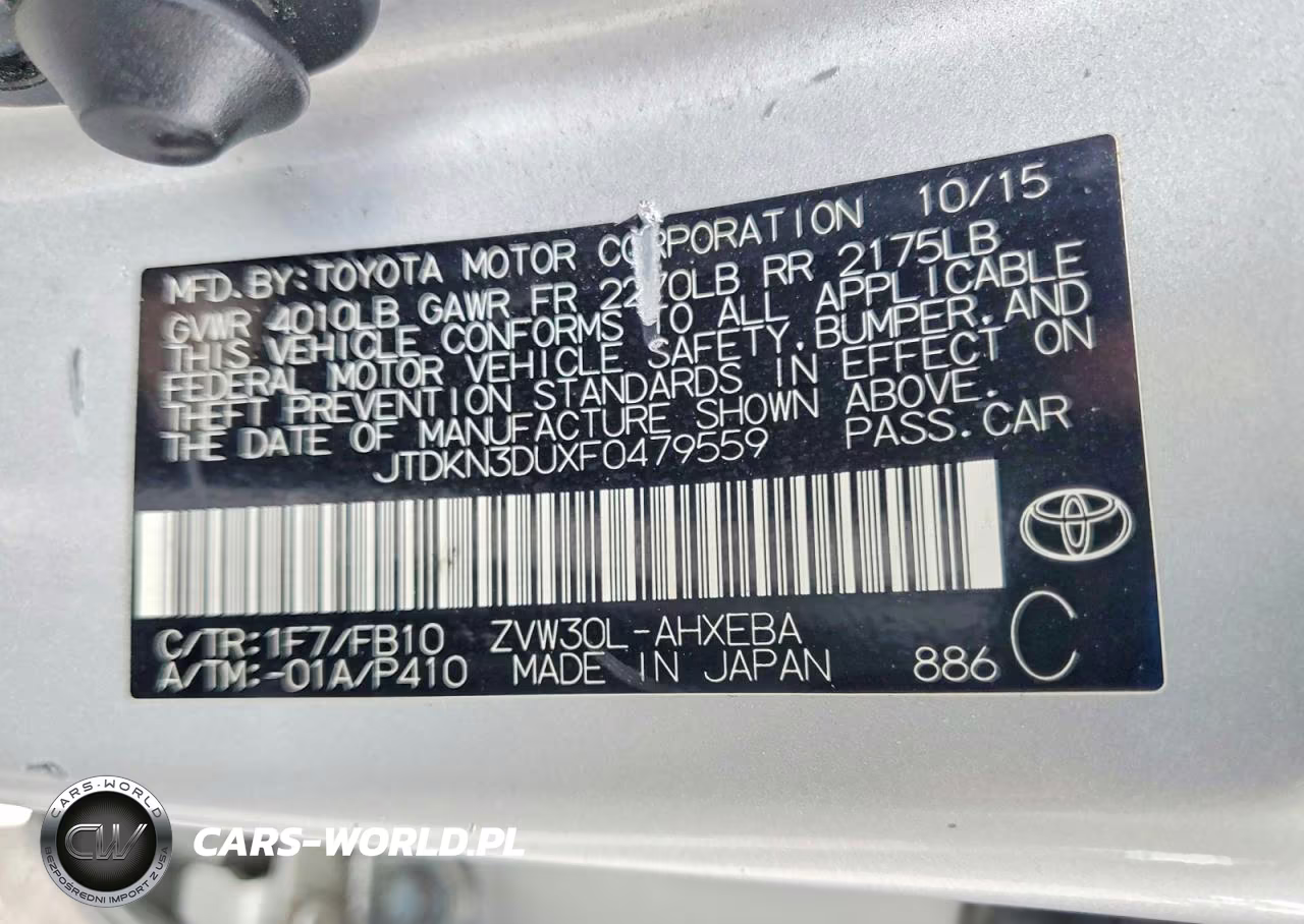 2015 Toyota Prius Two VIN:JTDKN3DUXF0479559 - 12