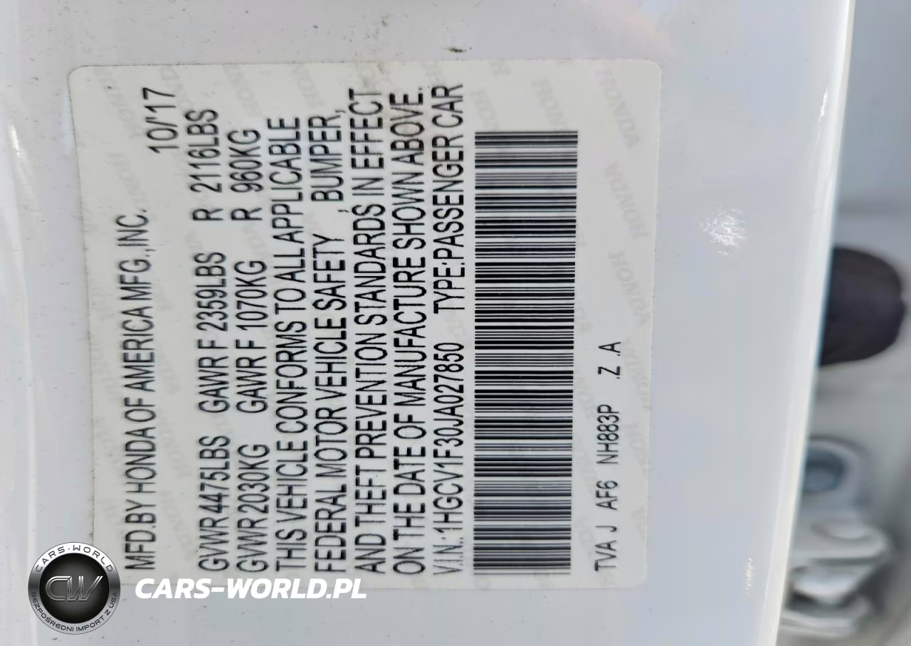 2018 Honda Accord Sport VIN:1HGCV1F30JA027850 - 12