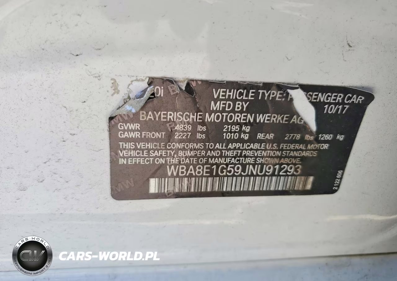 2018 BMW 320 I VIN:WBA8E1G59JNU91293 - 12