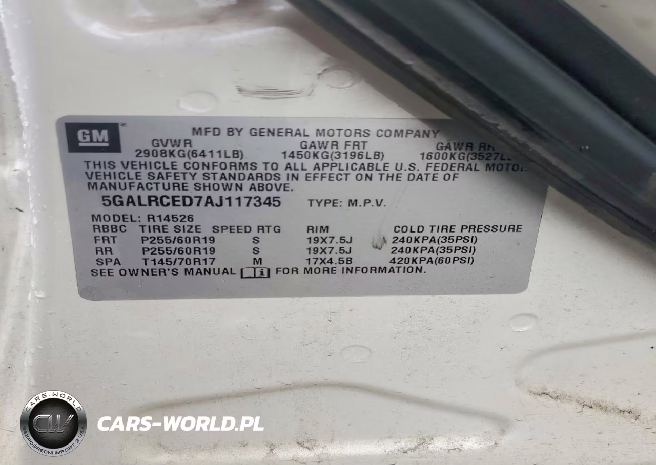 2010 Buick Enclave Cxl VIN:5GALRCED7AJ117345 - 13