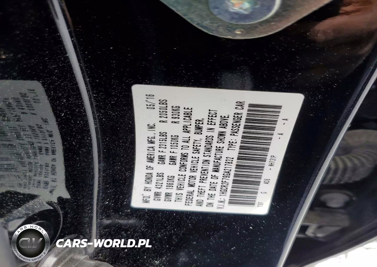 2016 Honda Accord Ex VIN:1HGCR2F79GA217832 - 12
