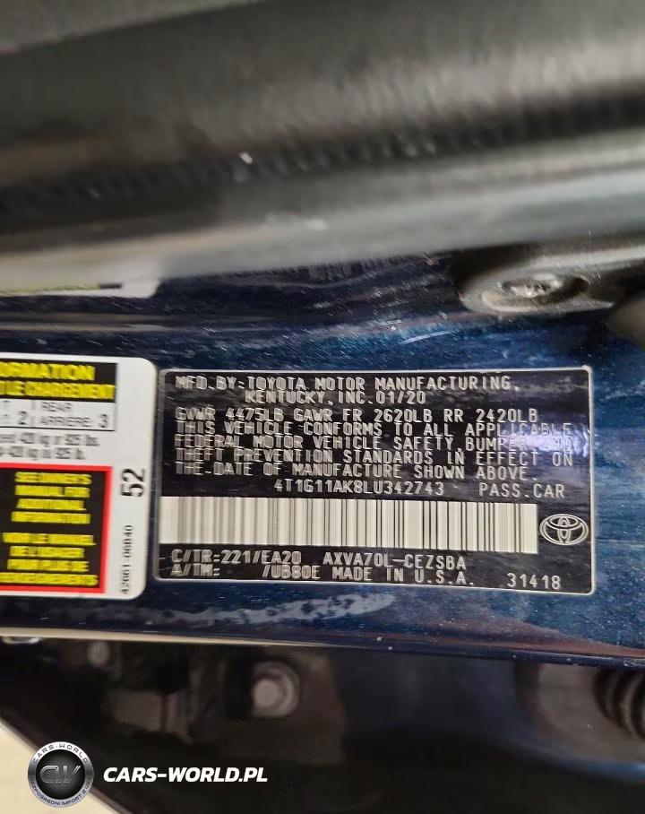 2020 Toyota Camry Se VIN:4T1G11AK8LU342743 - 12