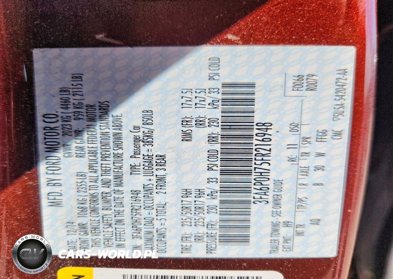 2015 Ford Fusion Se VIN:3FA6P0H75FR216948 - 12