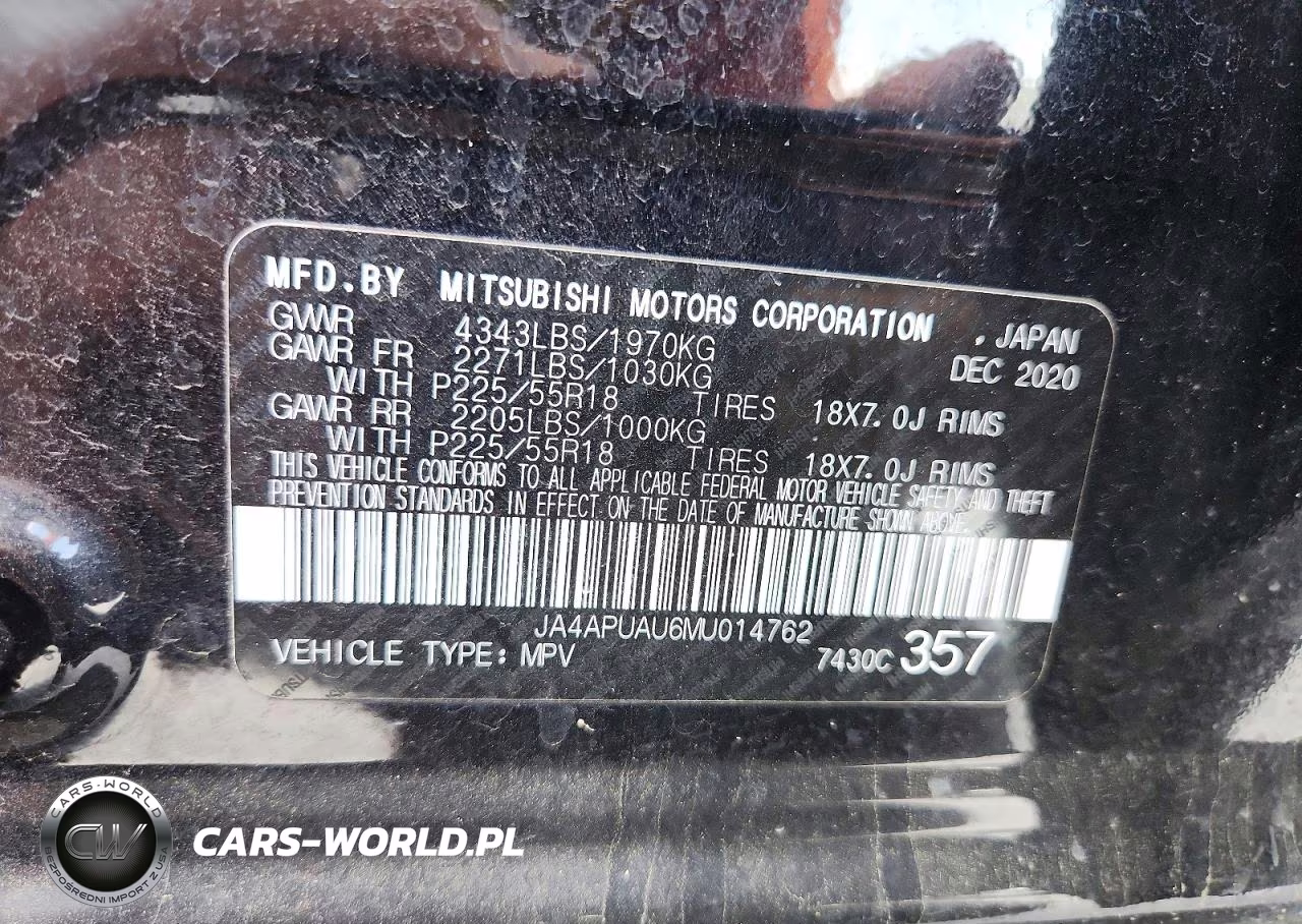2021 Mitsubishi Outlander Sport Es VIN:JA4APUAU6MU014762 - 12