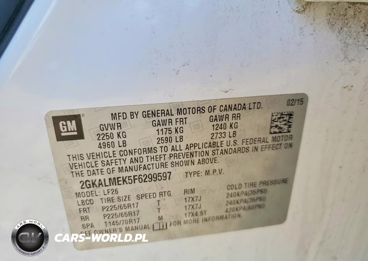 2015 GMC Terrain Sle VIN:2GKALMEK5F6299597 - 13
