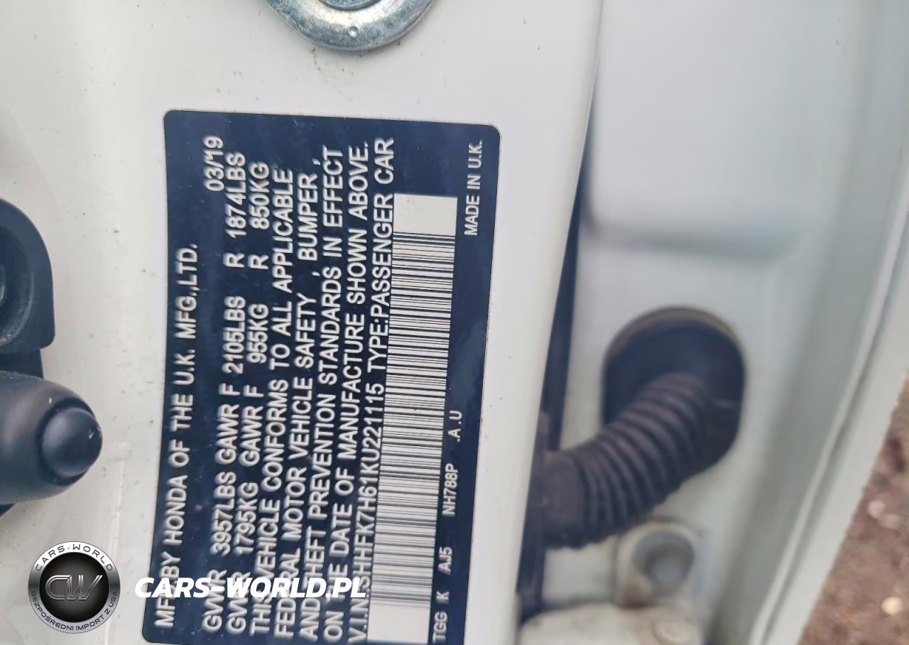 2019 Honda Civic Ex VIN:SHHFK7H61KU221115 - 12