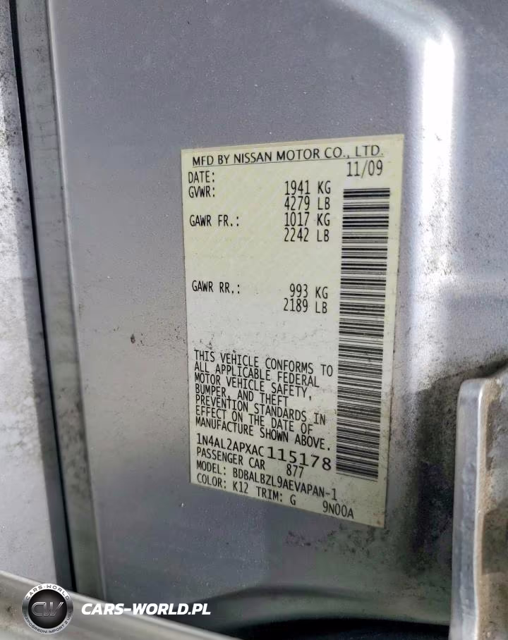2010 Nissan Altima 2.5 VIN:1N4AL2APXAC115178 - 12