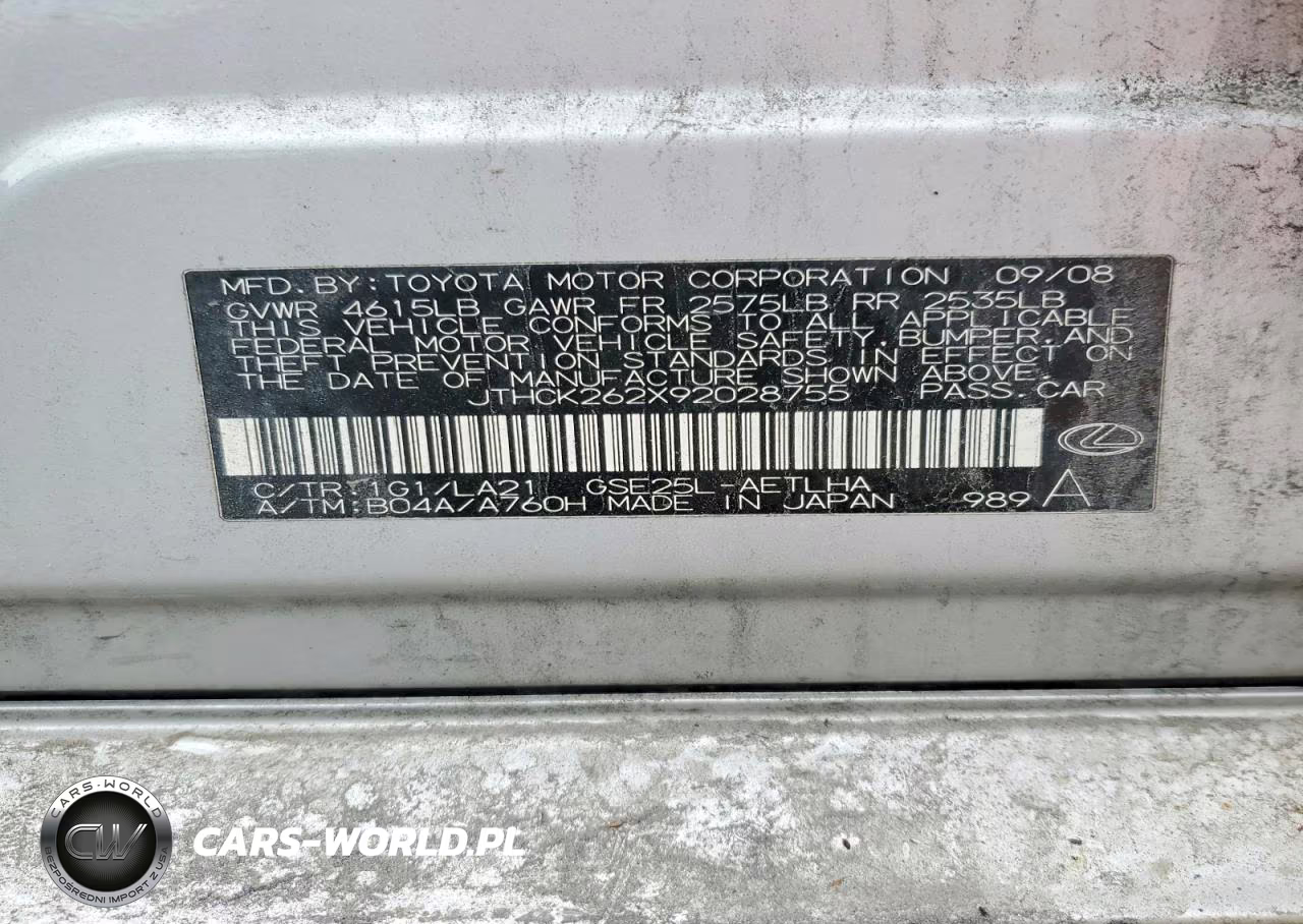 2009 Lexus Is 250 VIN:JTHCK262X92028755 - 12