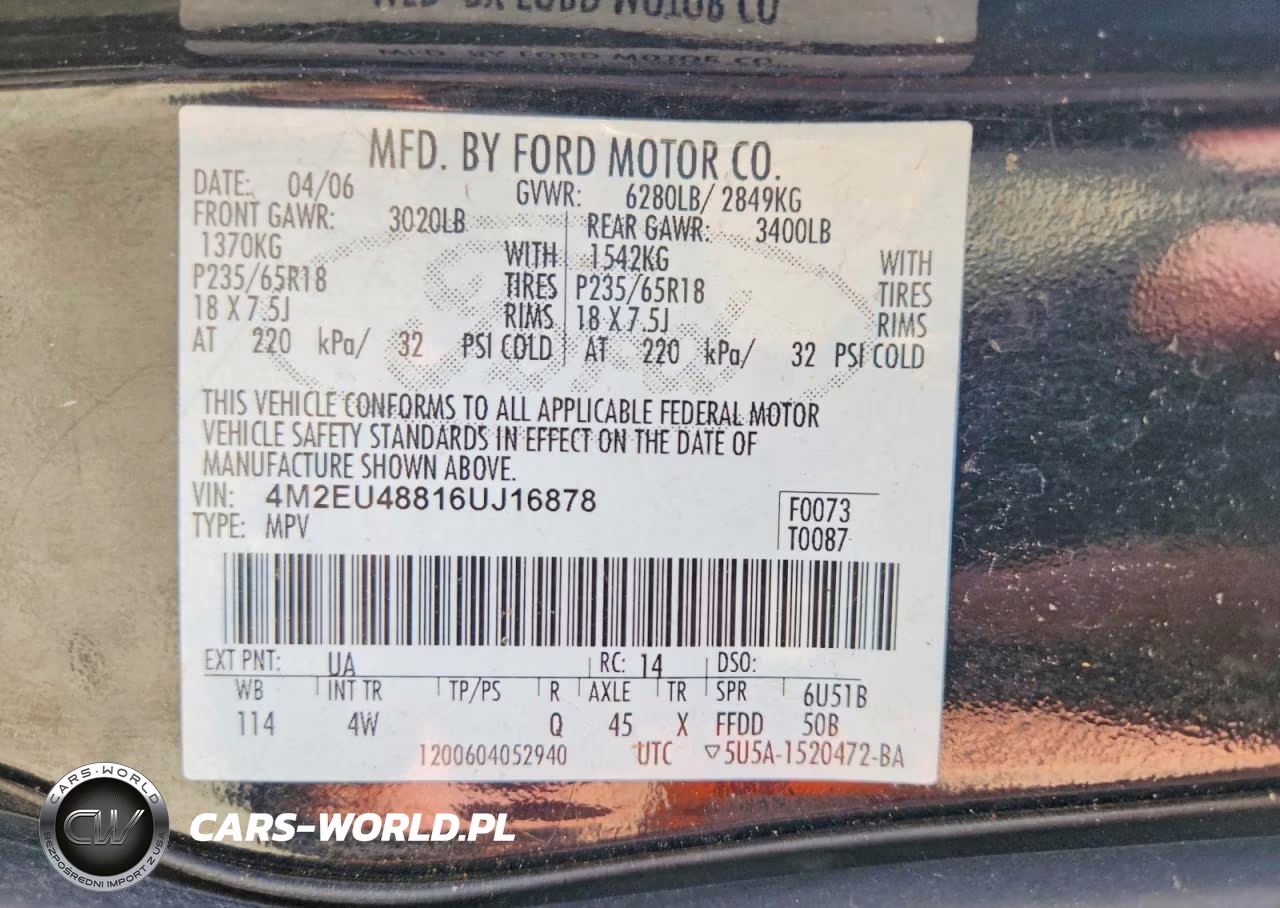 2006 Mercury Mountaineer Premier VIN:4M2EU48816UJ16878 - 13