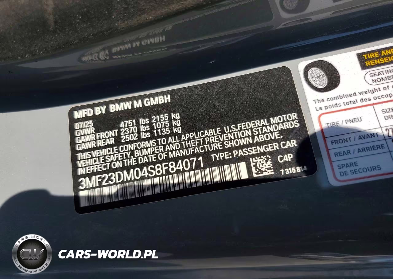 2025 BMW M2 VIN:3MF23DM04S8F84071 - 12