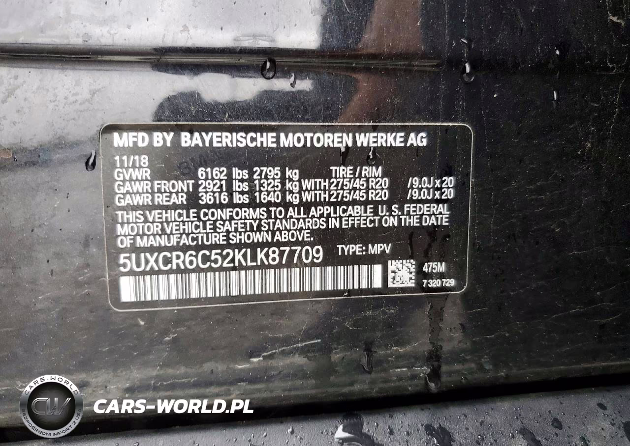 2019 BMW X5 xDrive40I VIN:5UXCR6C52KLK87709 - 13