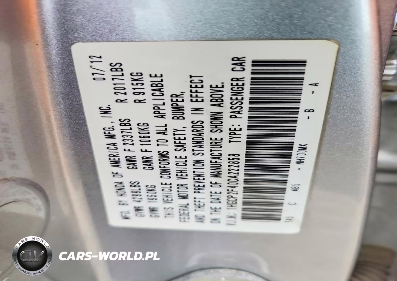 2012 Honda Accord Lxp VIN:1HGCP2F40CA222858 - 13