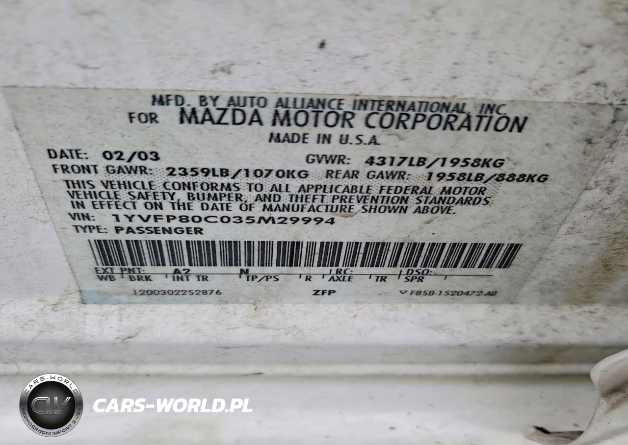 2003 Mazda 6 I VIN:1YVFP80C035M29994 - 12