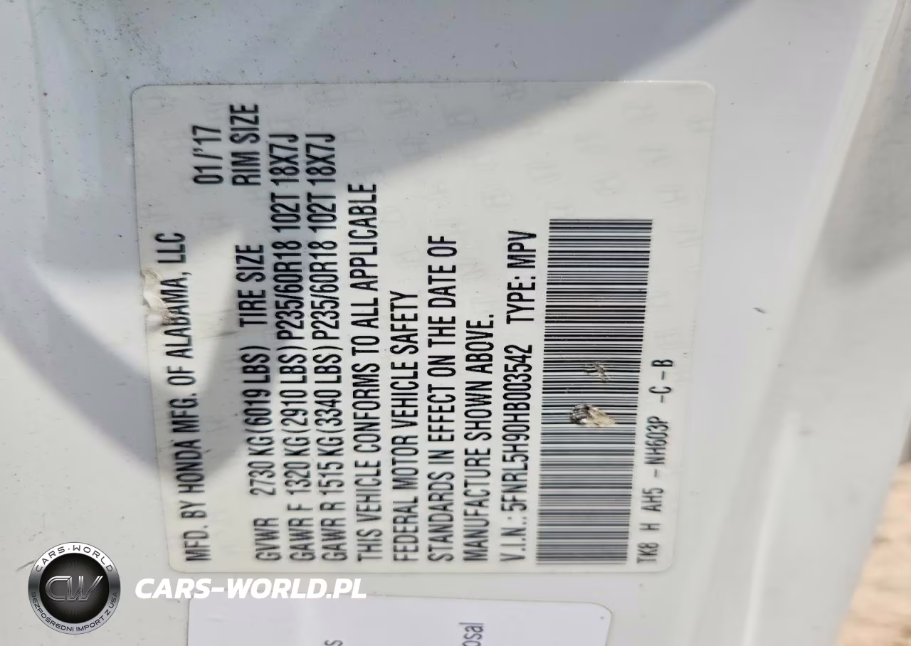 2017 Honda Odyssey VIN:5FNRL5H90HB003542 - 13