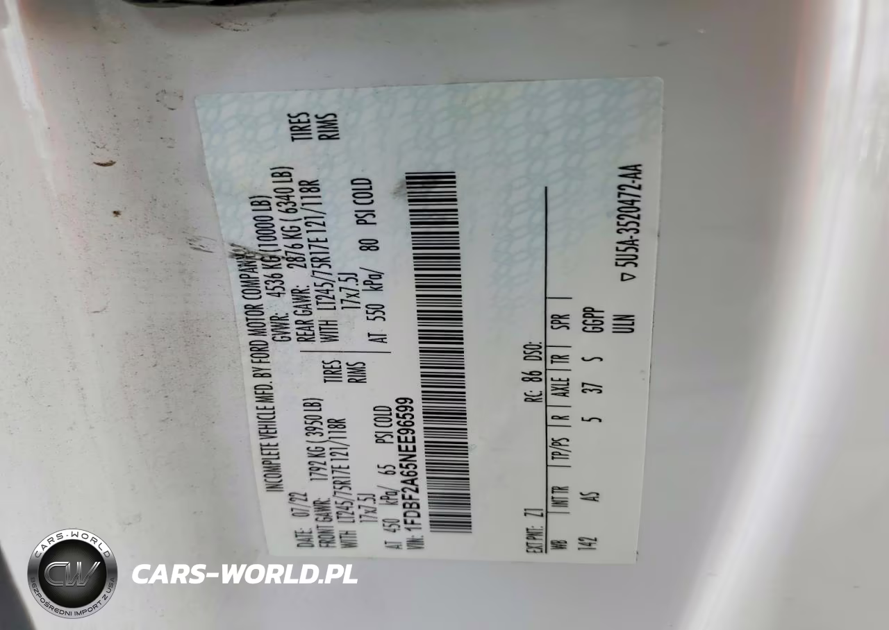 2022 Ford F250 Super Duty VIN:1FDBF2A65NEE96599 - 12