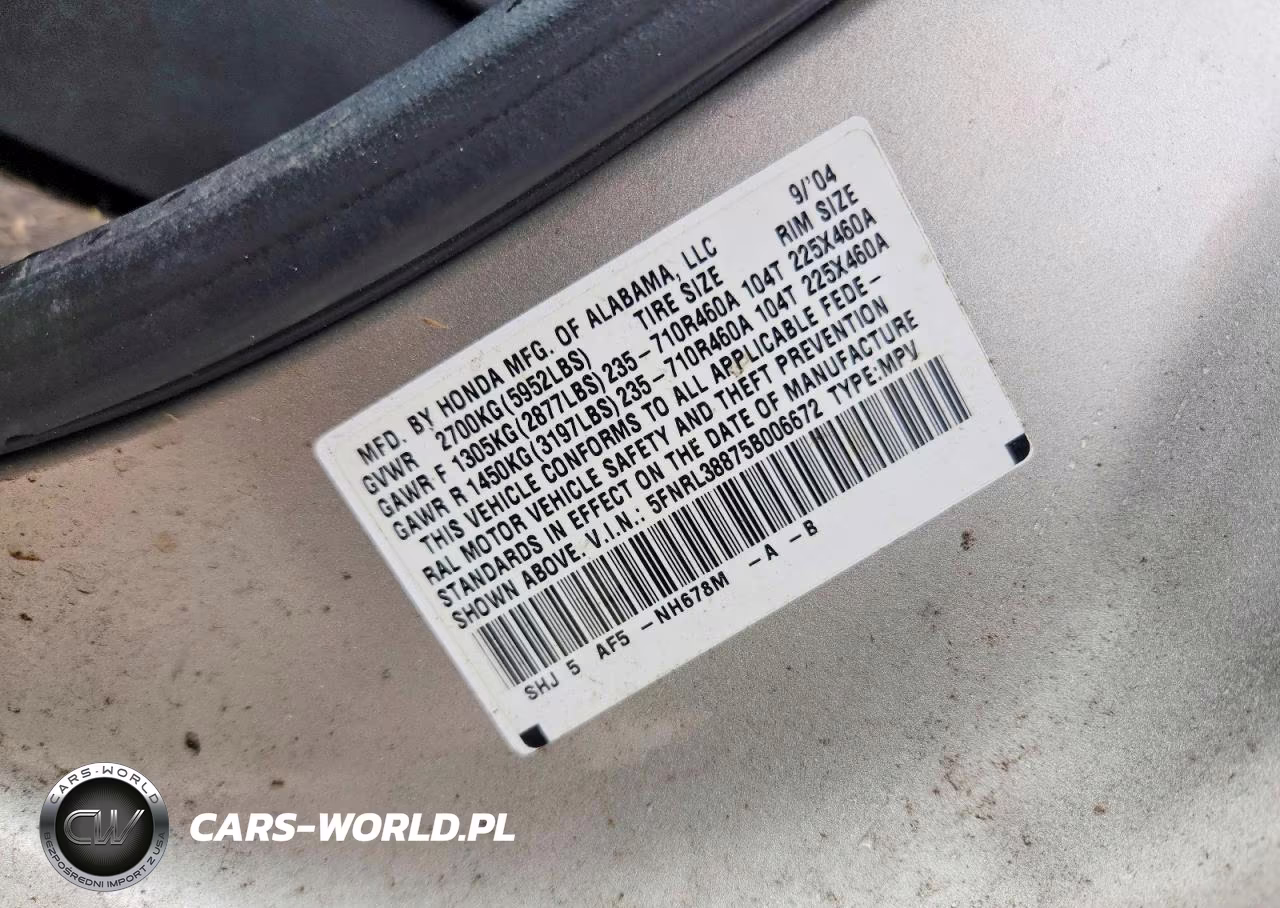 2005 Honda Odyssey Touring VIN:5FNRL38875B006672 - 13