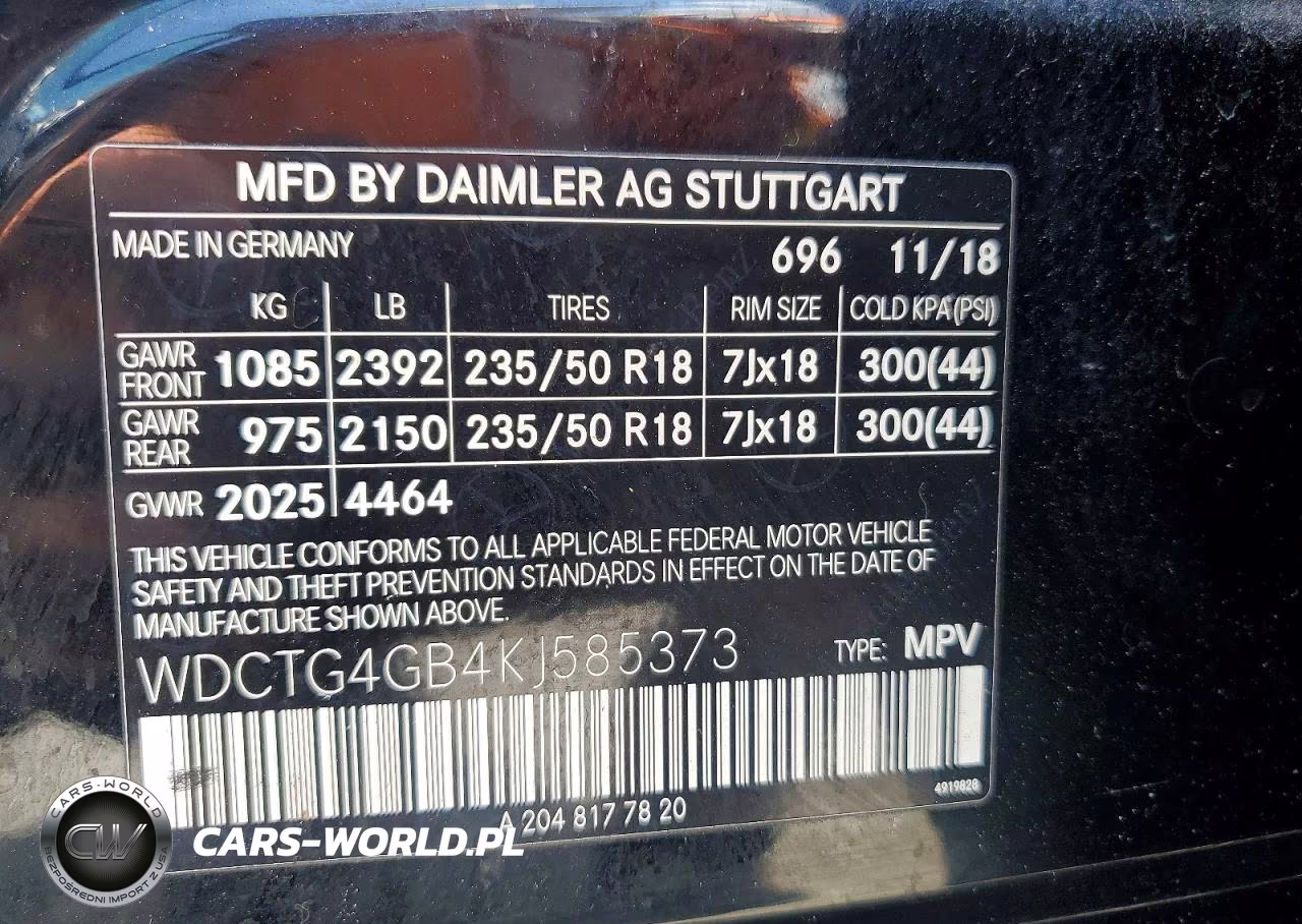 2019 Mercedes-Benz Gla 250 4Matic VIN:WDCTG4GB4KJ585373 - 13