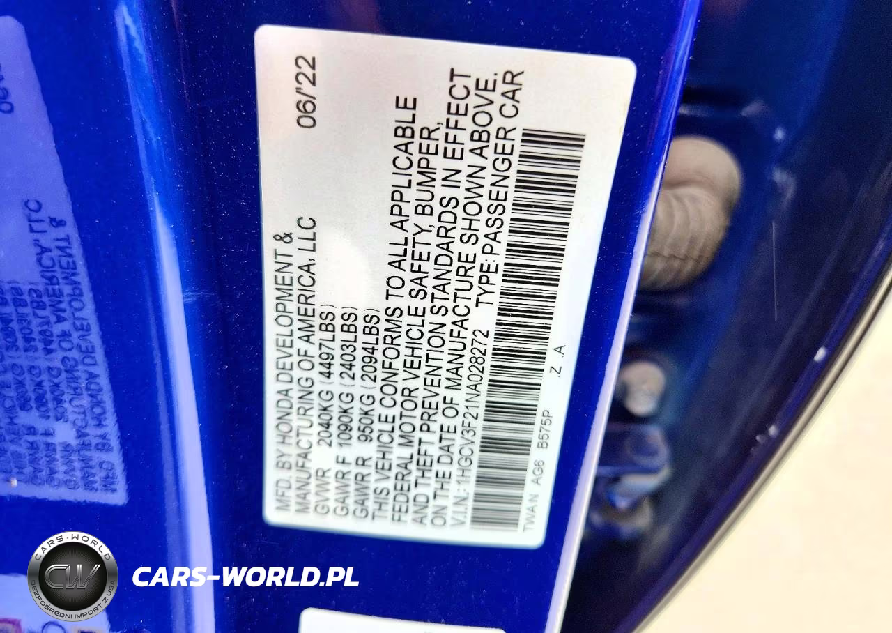2022 Honda Accord Hybrid Sport VIN:1HGCV3F21NA028272 - 12