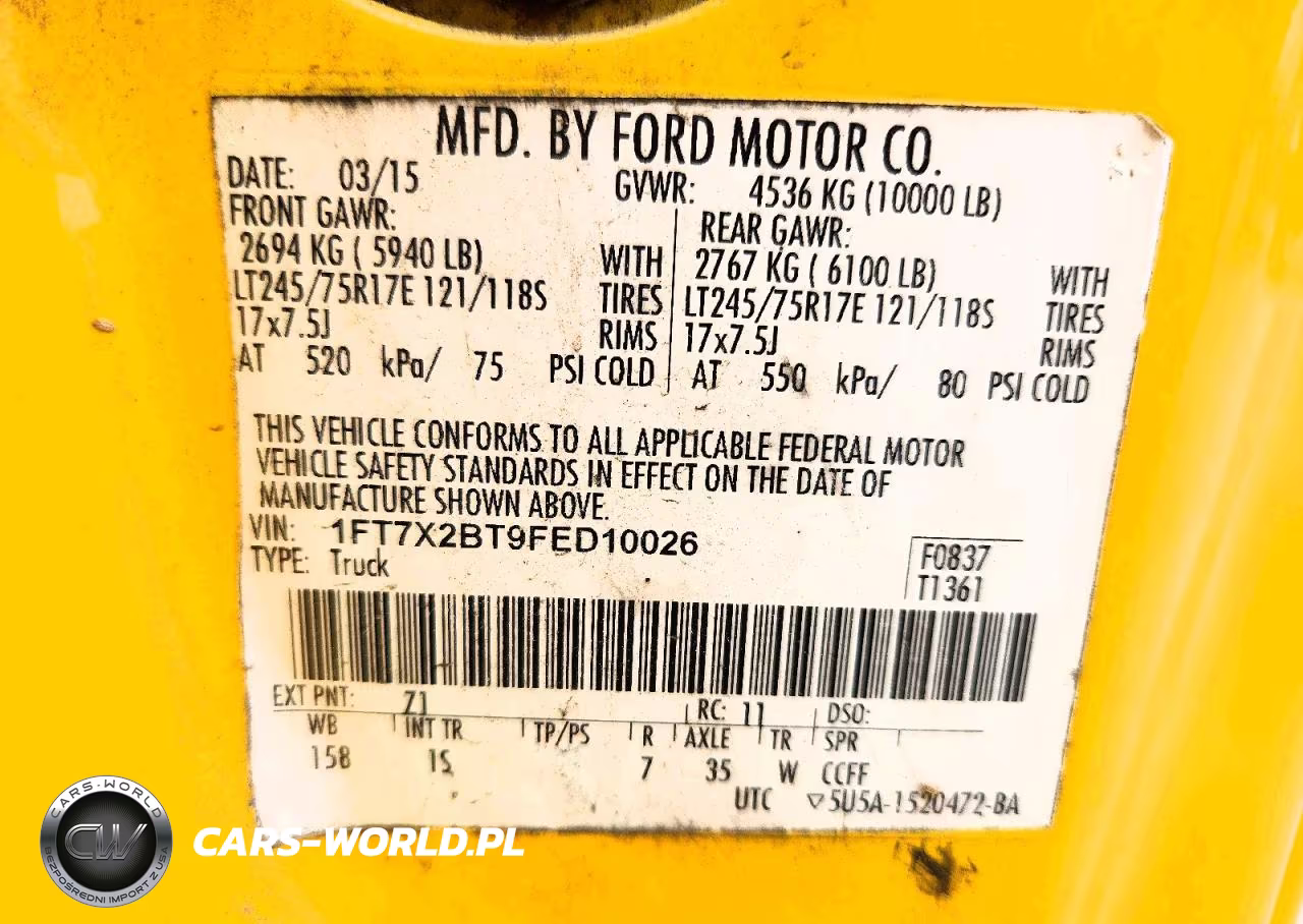 2015 Ford F250 Super Duty VIN:1FT7X2BT9FED10026 - 12
