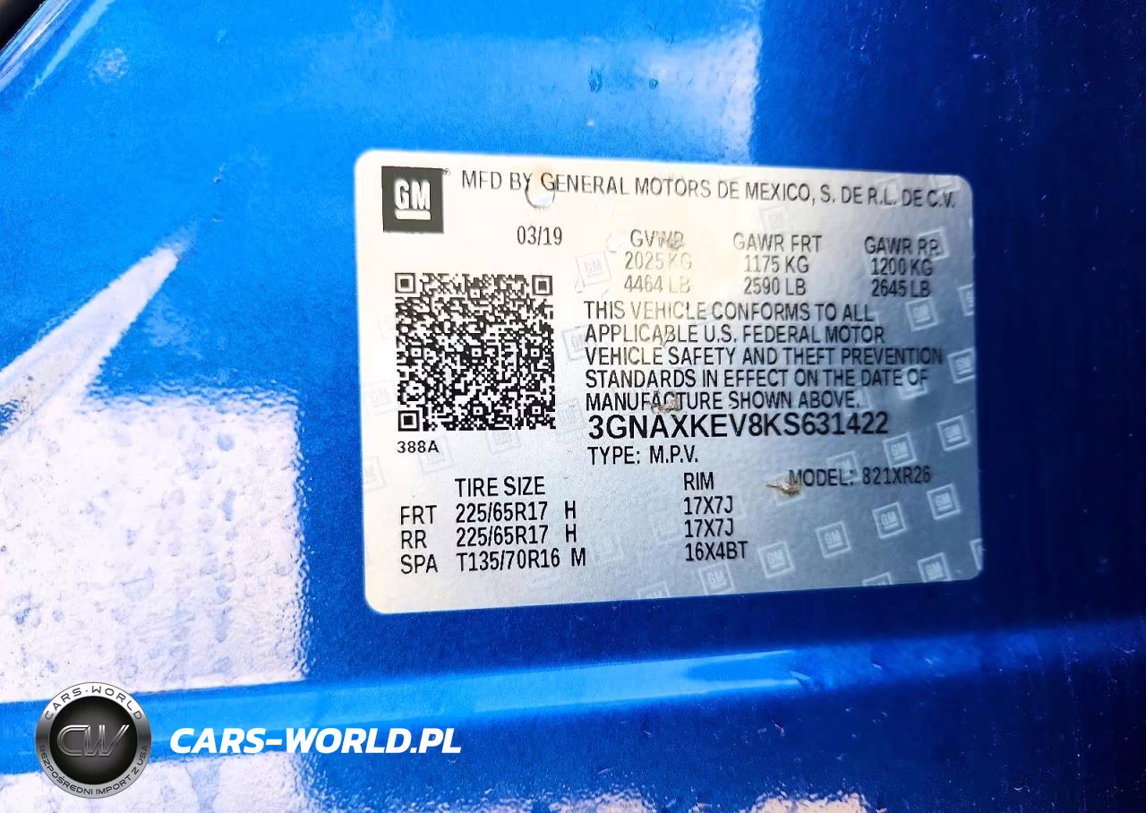 2019 Chevrolet Equinox Lt VIN:3GNAXKEV8KS631422 - 13