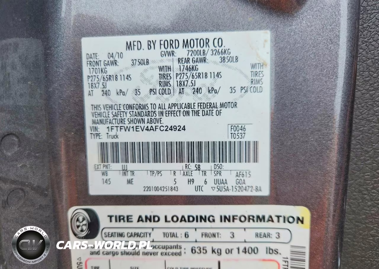 2010 Ford F150 Supercrew VIN:1FTFW1EV4AFC24924 - 12