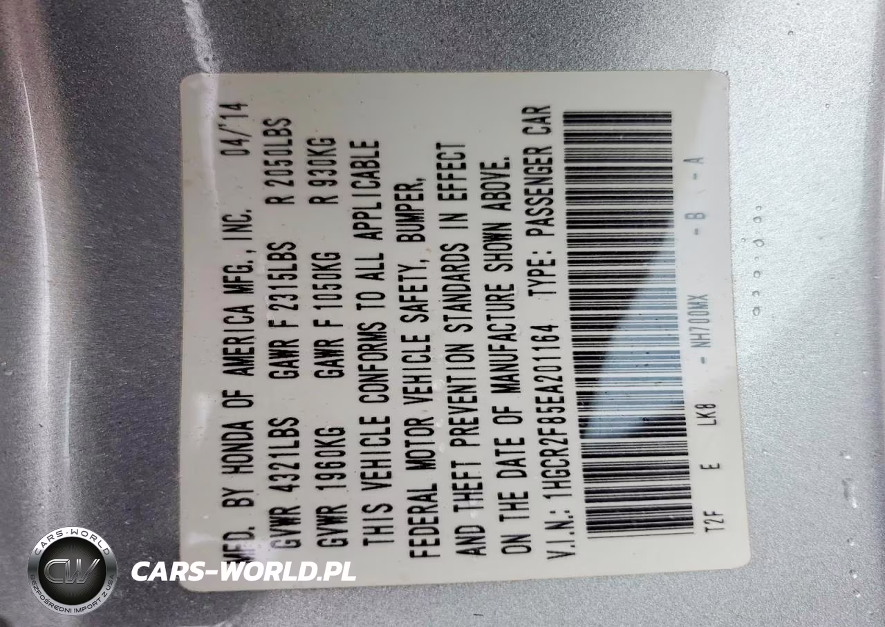 2014 Honda Accord Exl VIN:1HGCR2F85EA201164 - 12