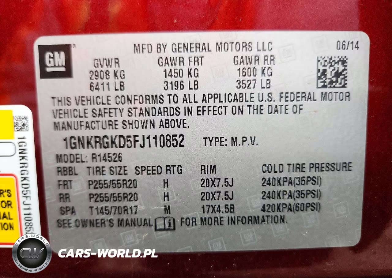 2015 Chevrolet Traverse Lt VIN:1GNKRGKD5FJ110852 - 14