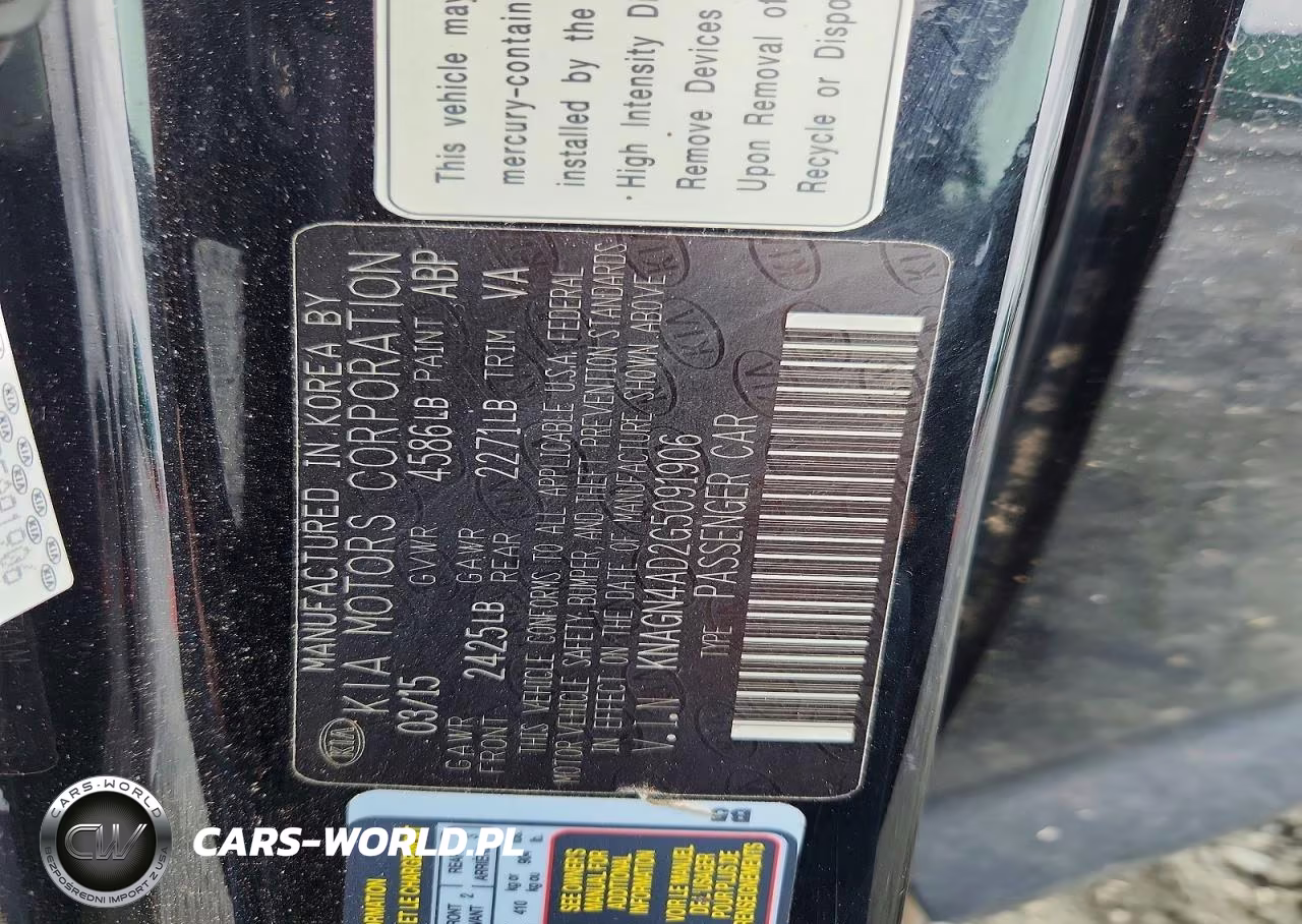 2016 Kia Optima Hybrid VIN:KNAGN4AD2G5091906 - 12