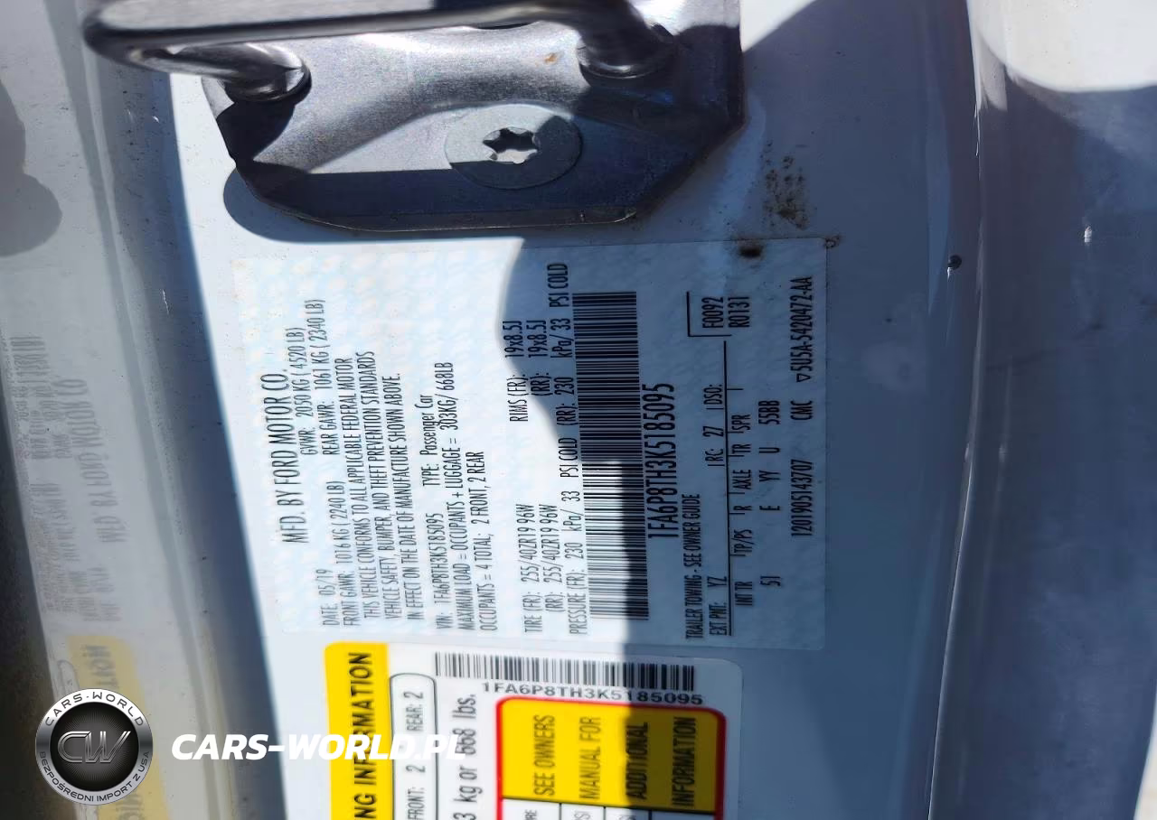 2019 Ford Mustang VIN:1FA6P8TH3K5185095 - 12
