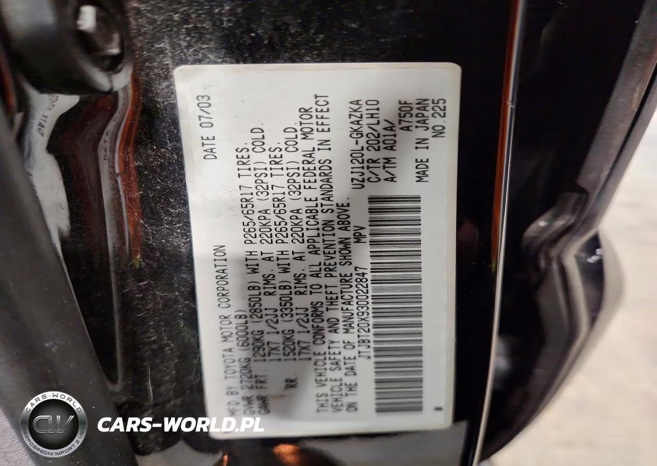 2003 Lexus Gx470 VIN:JTJBT20X930022847 - 13