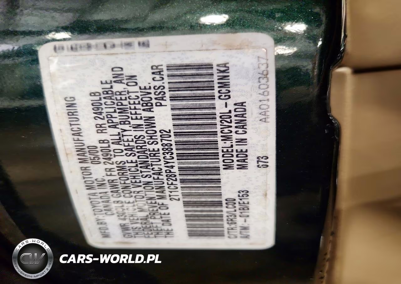 2000 Toyota Camry Solara Se V6 VIN:2T1CF28P4YC388702 - 12