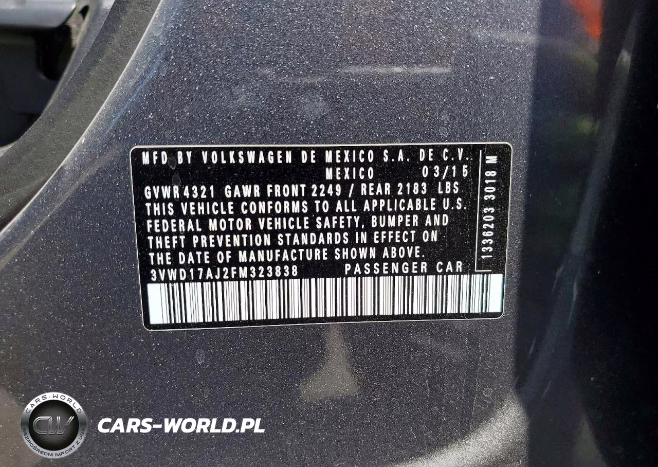 2015 Volkswagen Jetta Se VIN:3VWD17AJ2FM323838 - 13