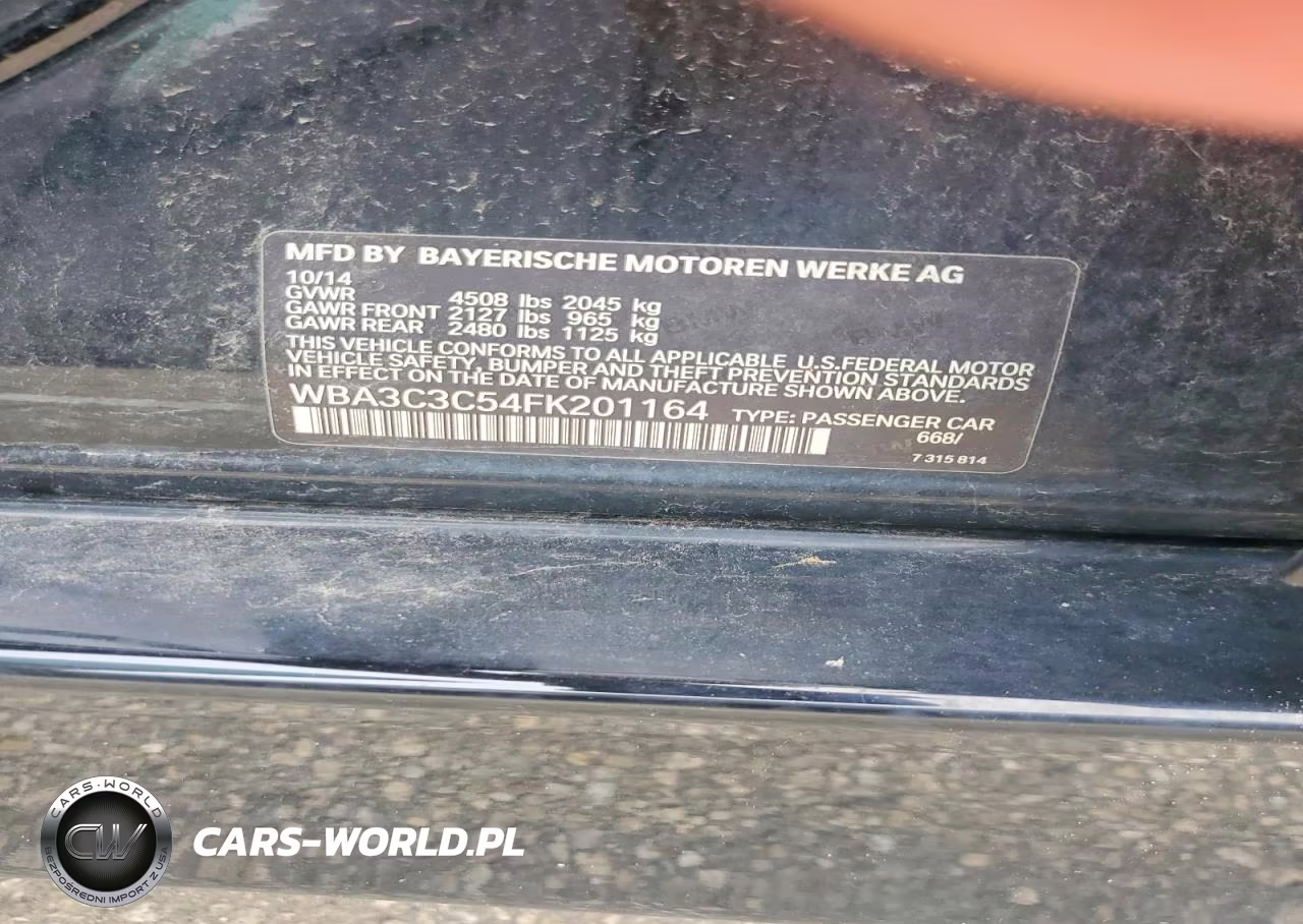 2015 BMW 320 I xDrive VIN:WBA3C3C54FK201164 - 12