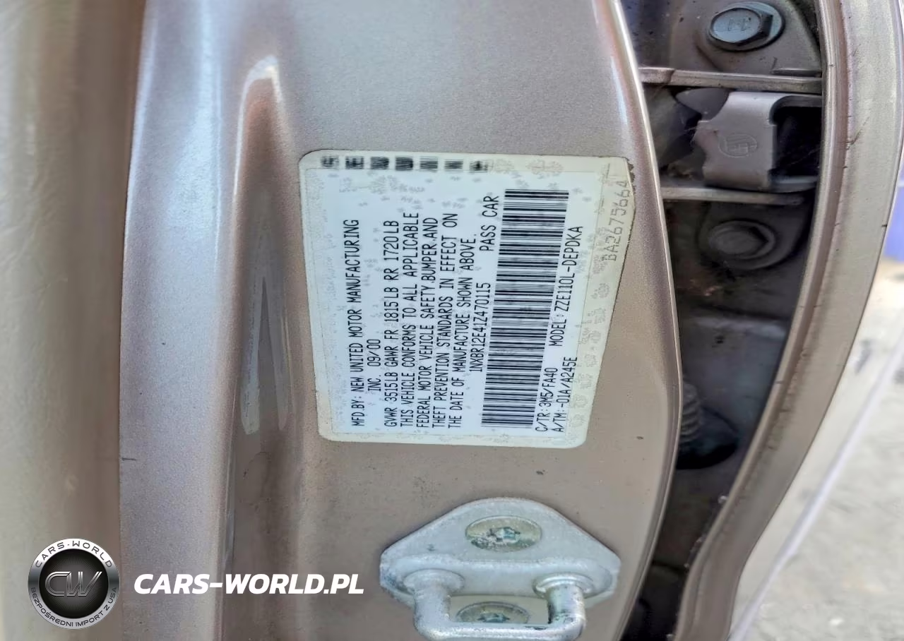 2001 Toyota Corolla Le VIN:1NXBR12E41Z470115 - 12