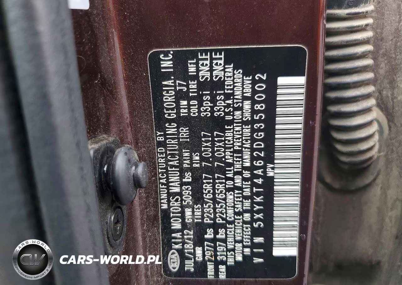 2013 Kia Sorento Lx VIN:5XYKT4A62DG358002 - 13