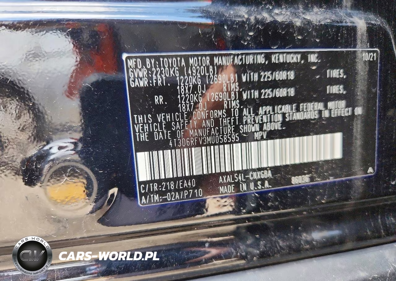2021 Toyota Rav4 Limited VIN:4T3D6RFV3MU058595 - 13