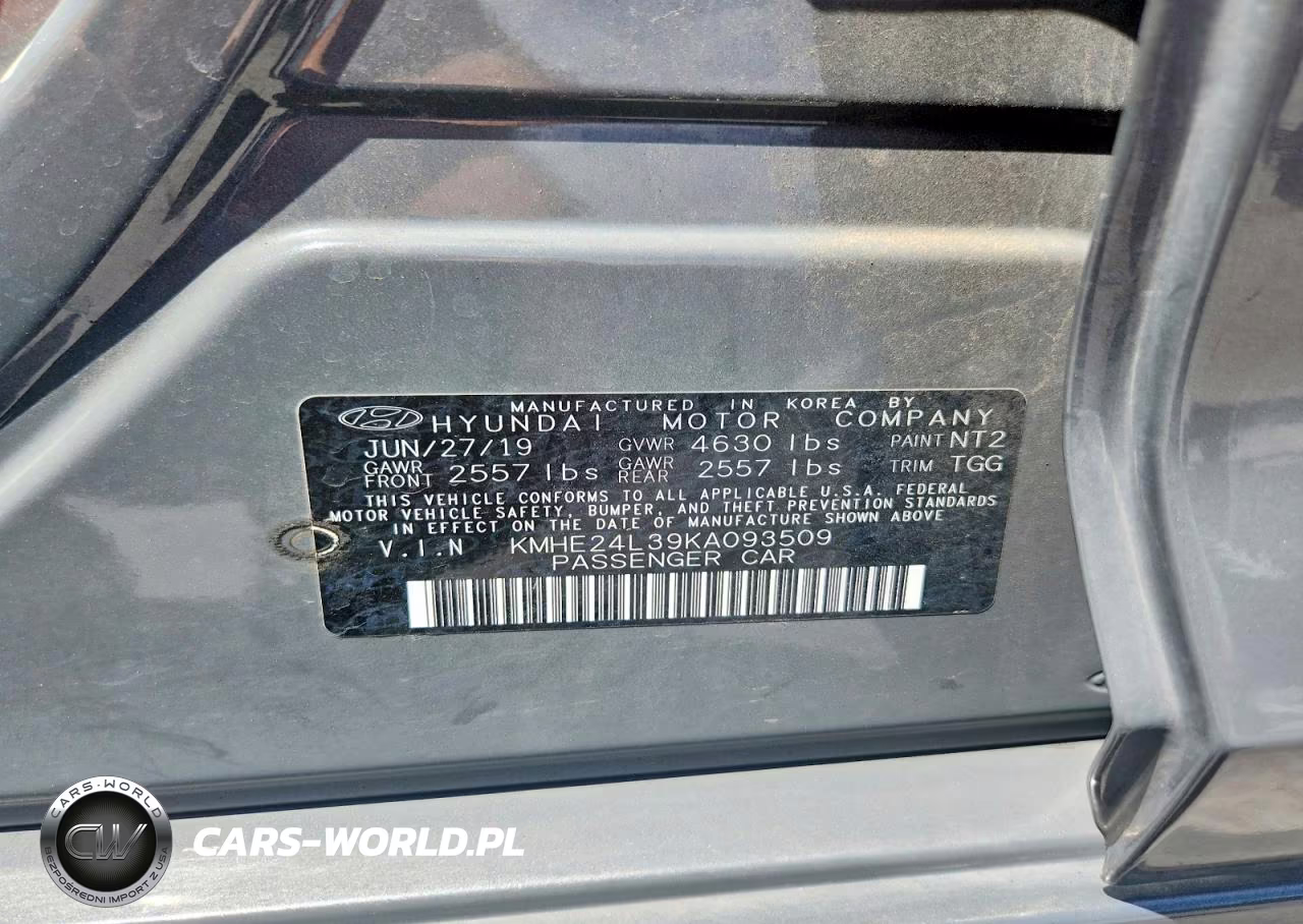 2019 Hyundai Sonata Hybrid Se VIN:KMHE24L39KA093509 - 12