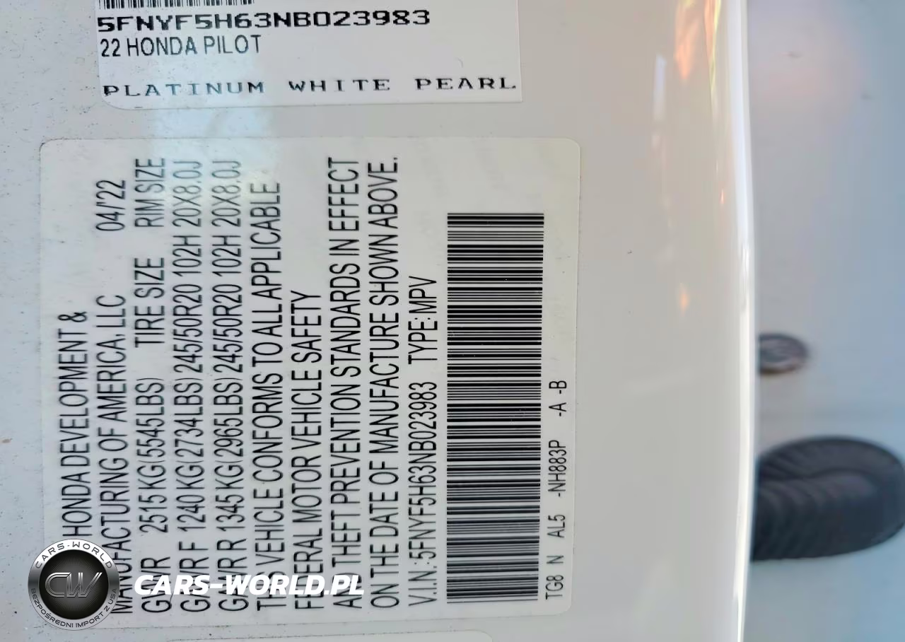 2022 Honda Pilot Touring VIN:5FNYF5H63NB023983 - 14