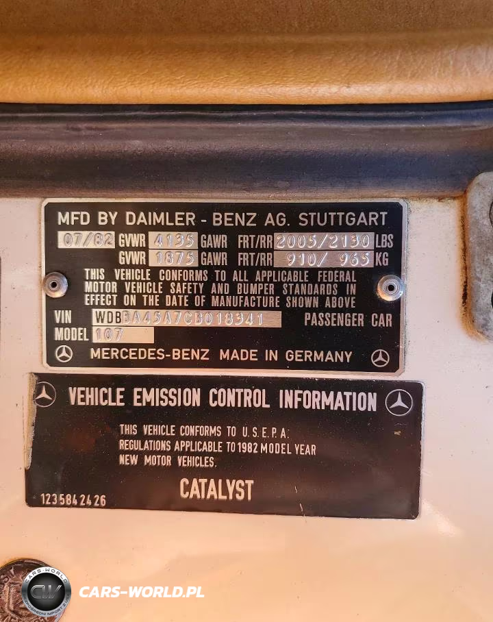 1982 Mercedes-Benz 380 Sl VIN:WDBBA45A7CB018341 - 12